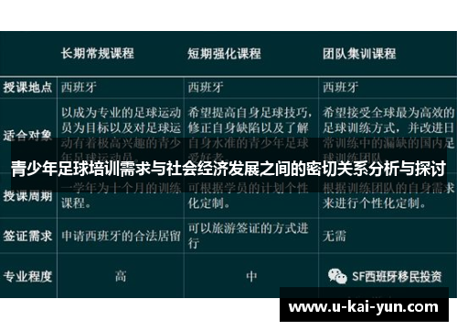 青少年足球培训需求与社会经济发展之间的密切关系分析与探讨